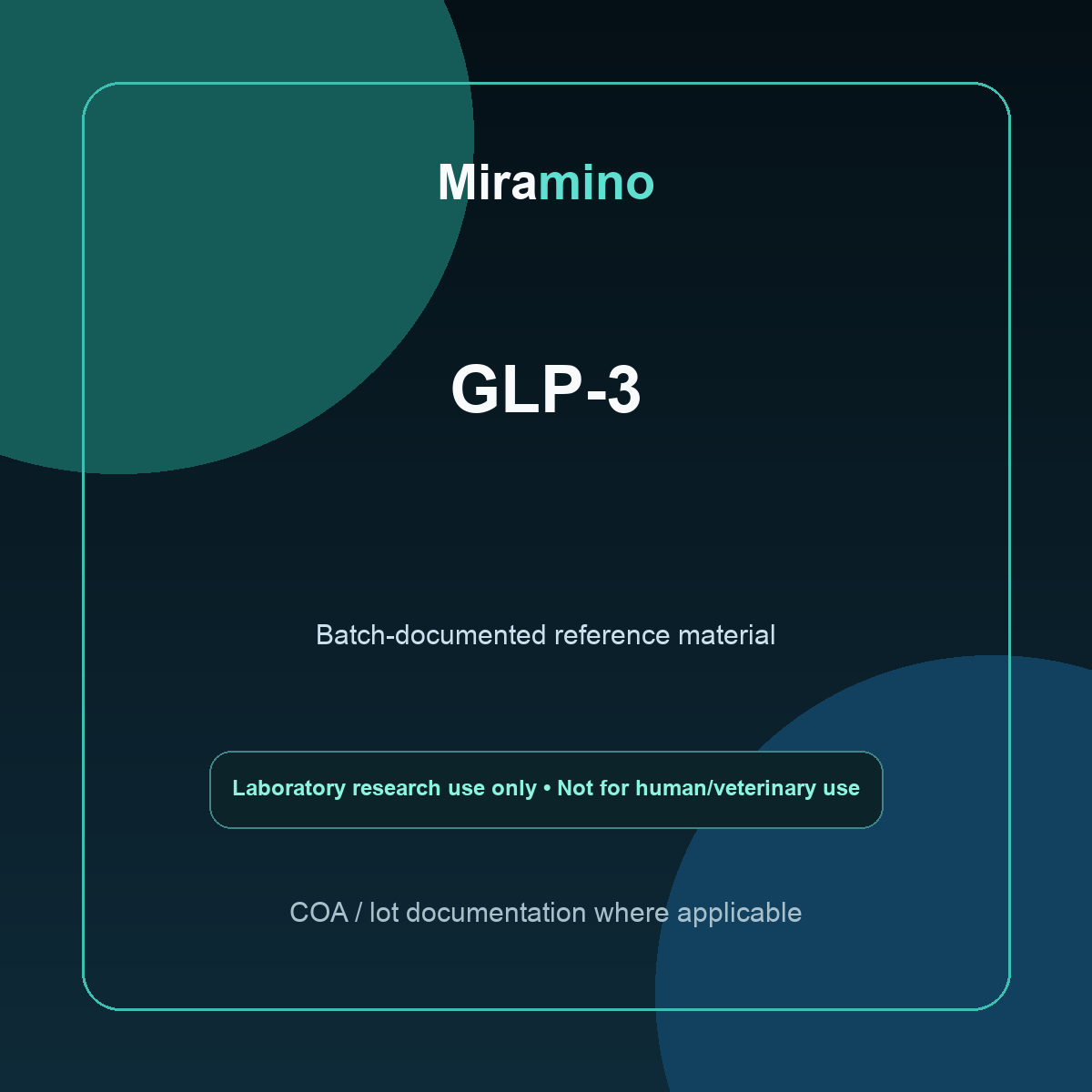 Miramino GLP-3 reference material card